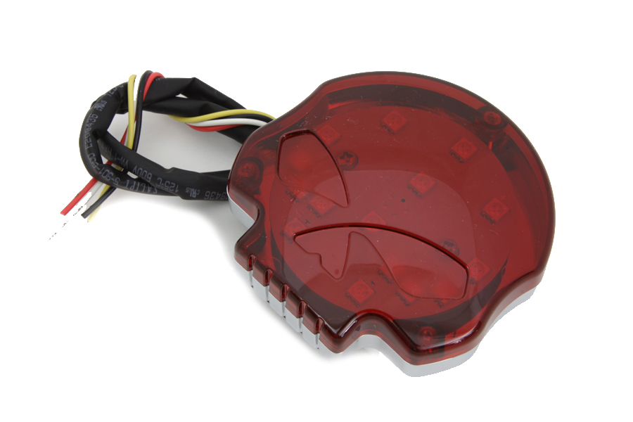 Chrome Skull Marker Lamp with Red LED