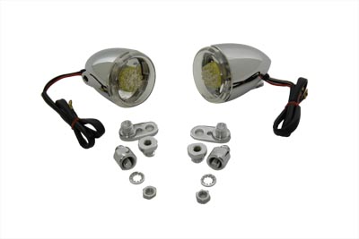 Front Clear Lens w/ Amber LED Turn Signal Kit