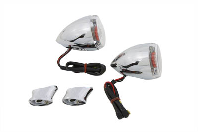 Rear Clear Lens Red LED Turn Signal Kit for Harley and Custom