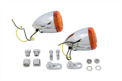 Front Amber Lens LED Turn Signal Kit 2000-up Harley Big Twin and Sport