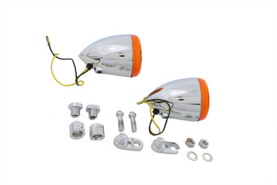 Front Amber Lens LED Turn Signal Kit 2000-up Harley Big Twin and Sport