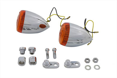 Front Amber Lens LED Turn Signal Kit 2000-up Harley Big Twin and Sport