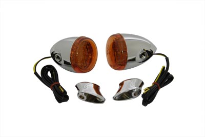 Rear Amber Lens LED Bullet Style Turn Signal Kit for Big Twin & XL