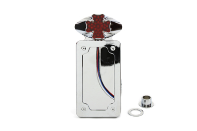 Side Mount Chrome Iron Cross LED Tail Lamp Kit for Harley FXST FLST FX