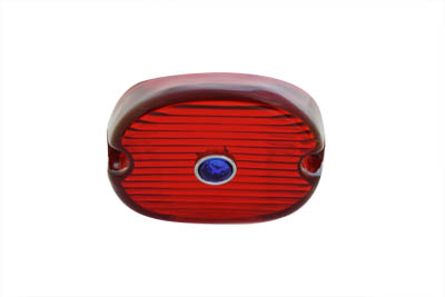 Laydown Red Tail Lamp Lens with Blue Dot for 1973-1998 Harley