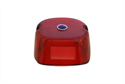 Laydown Red Tail Lamp Lens with Blue Dot for 1973-1998 Harley