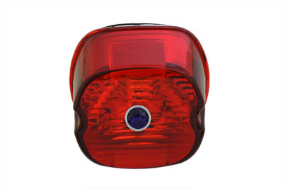Red Slim Laydown Style Lens w/ Blue Dot for Harley 1999-2003