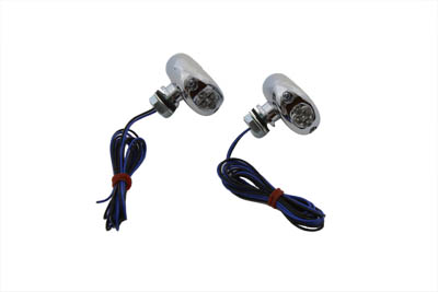Center Mount Blue LED Marker Lamp Set for Harley and Custom