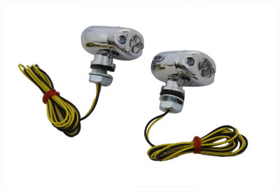 Center Mount Orange LED Marker Lamp Set For Harley and Custom