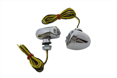 Center Mount Orange LED Marker Lamp Set For Harley and Custom