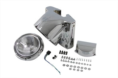 Chrome Cowl Assembly Lamp Kit w/Riser Cover for 1986-up Softail