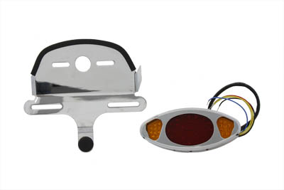 Chrome Radii Oval Taillight Assembly for 2000-up FXDWG Dyna