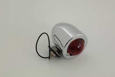 Chrome Bullet Marker Lamp Red Single Filament for Harley Custom