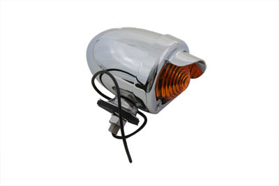 Bullet Style Amber Marker Lamp With Visor Chrome