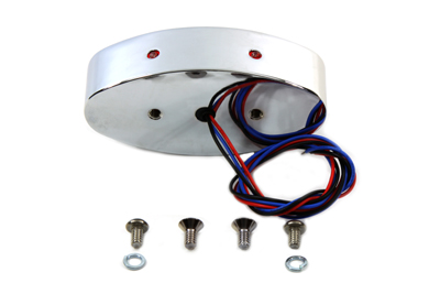 Chrome Billet Oval LED Tail Lamp for Harley and Customs