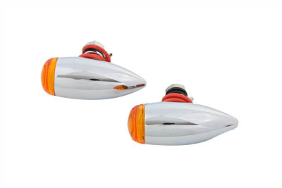 Mini Bullet Amber Lens Marker Lamp Set for Harley and Custom