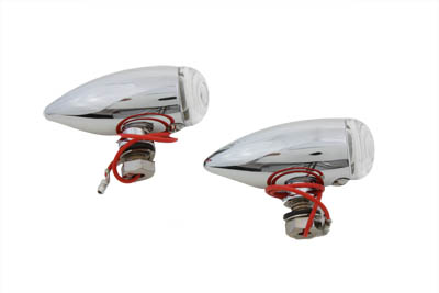 Mini Bullet Amber Clear Lens Marker Lamp Set for Harley and Custom