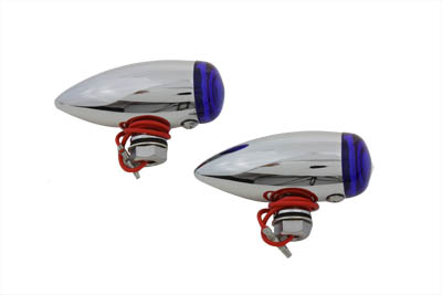 Mini LED Bullet Blue Lens Marker Lamp Set