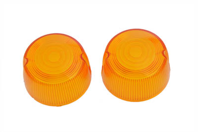 Turn Signal Lens Set Stock Style Amber for Harley FX & XL 1973-85