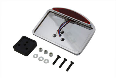 Chrome Slice BILLET LED Fender Plate Mount Taillamp for Harley