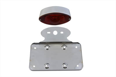 Tail Lamp and License Plate Set Cateye Style for Harley & Customs