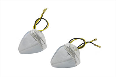 Micro Clear Lens Amber LED Marker Lamp Set for Harley and Custom