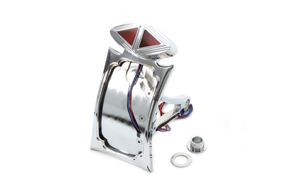 Chrome BILLET Spike Curved Side Plate Mount Taillamp for Softail