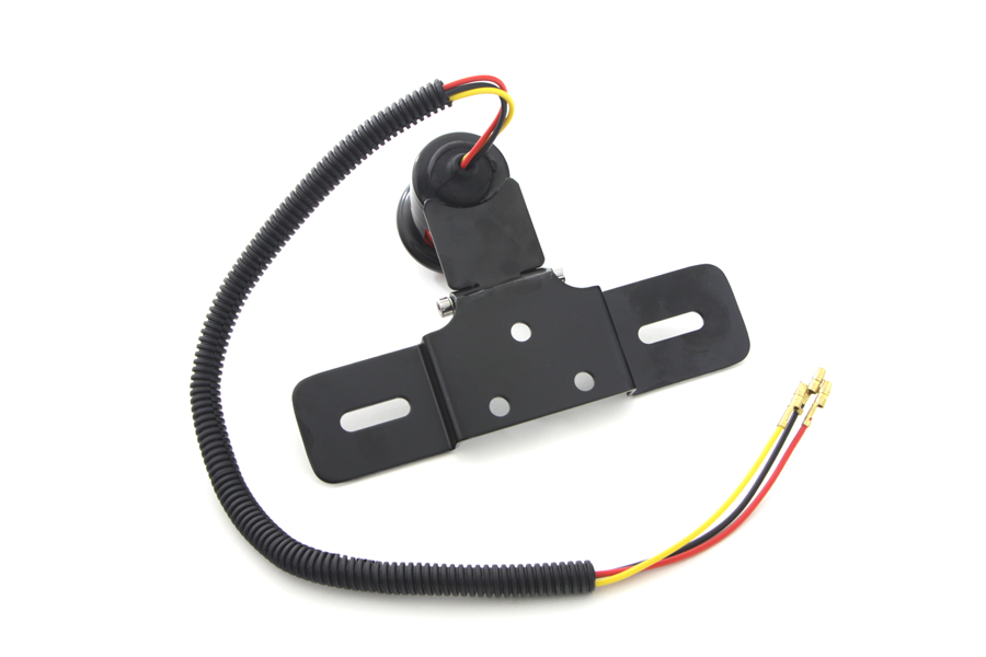 Black Round Tail Lamp 12 Volt with Black Bracket