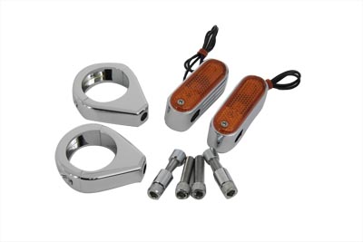 Turn Signal Kit Front with 41mm Fork Clamps for Harley Big Twins