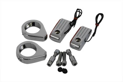 Turn Signal Kit Front with 41mm Fork Clamps for Harley Big Twins