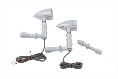 Turn Signal Set Bullet Style Amber w/ Headlight Mount for Big Twins