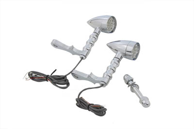 Turn Signal Set Bullet Style Amber w/ Headlight Mount for Big Twins