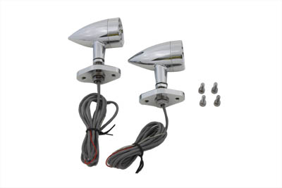 Turn Signal Set Bullet Style Amber w/ Mount Base for Big Twins
