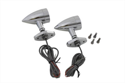 Turn Signal Set Bullet Style Amber w/ Mount Base for Big Twins