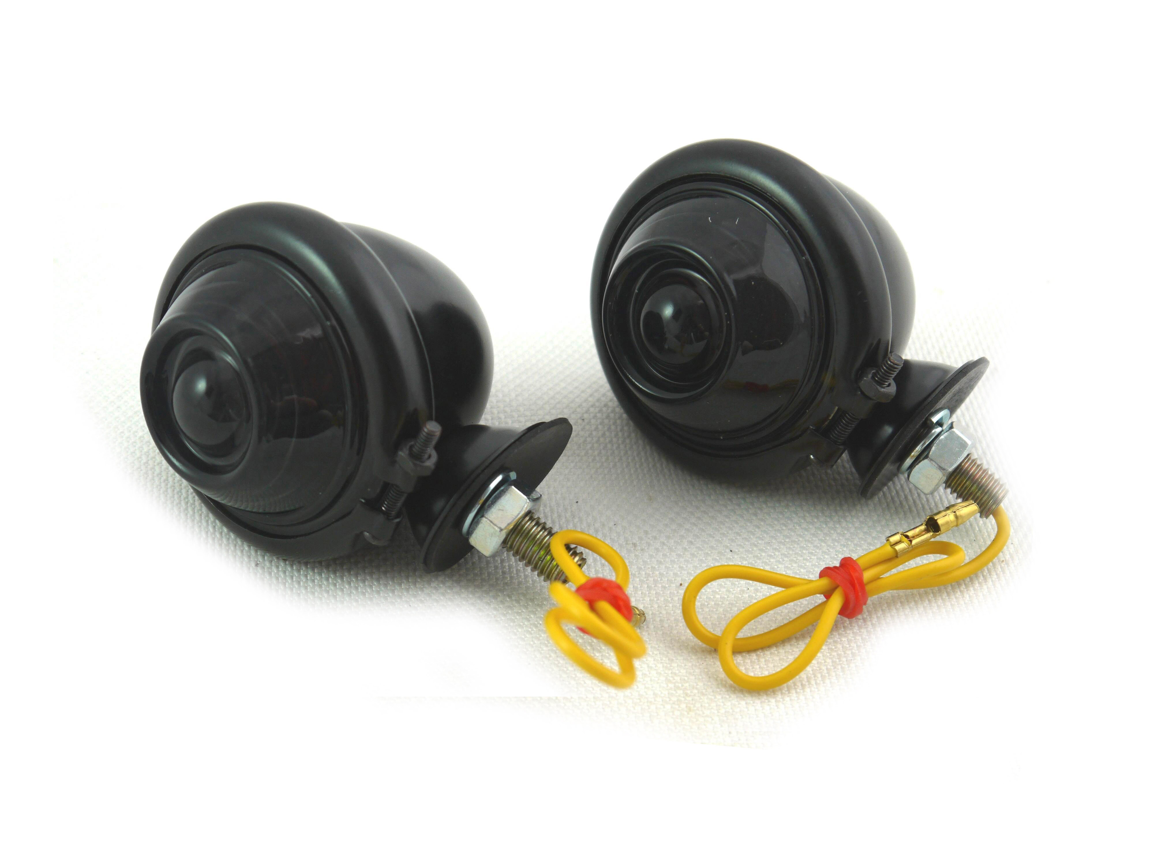 Black Turn Signal Set Bullet with Smoked Lens