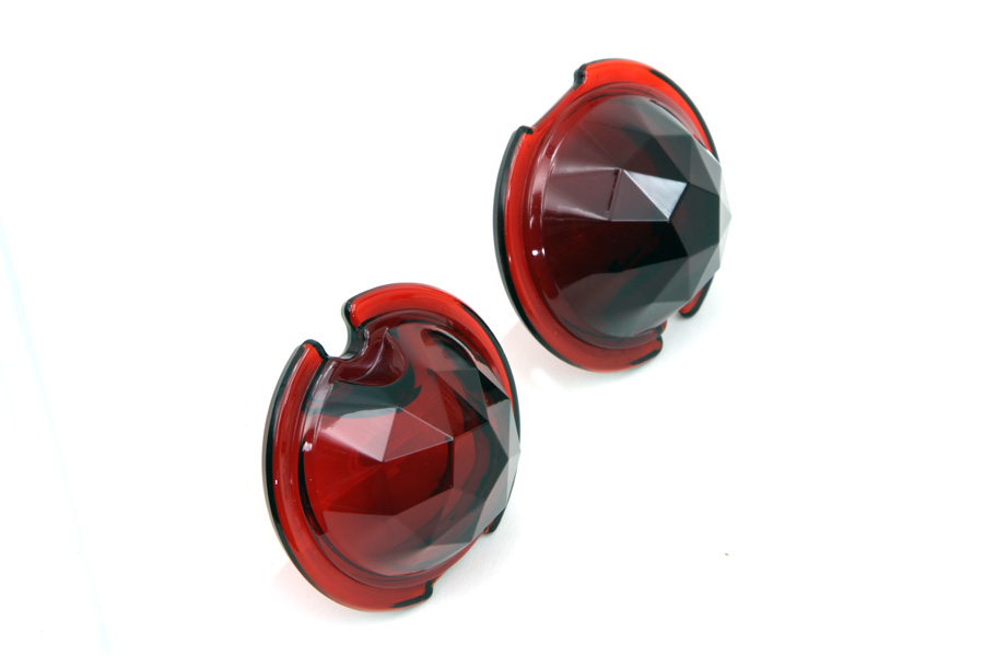 FL 1949-1985 Taillamp Lens Set Faceted Red