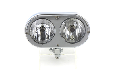 Dual Headlamp with 4" Twin Bulbs for Harley and Custom