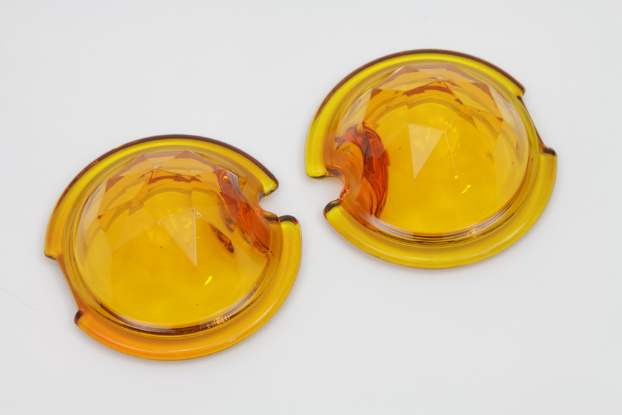 FL 1949-1985 Taillamp Lens Set Faceted Amber