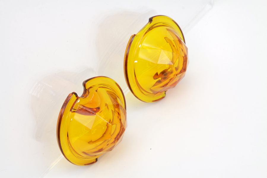 FL 1949-1985 Taillamp Lens Set Faceted Amber