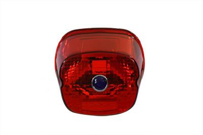Tail Lamp Lens Laydown Style Red & Blue Dot 2004-07 Big Twins & XL