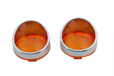 Chrome Amber Turn Signal Bezel for Harley FXSTD 2000-2007