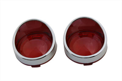 Chrome Red Turn Signal Bezel for Harley FXSTD 2000-2007