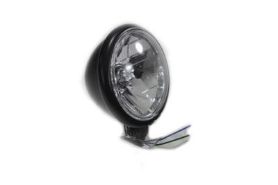 Black Round Diamond Cut Style Headlamp 3 Wire