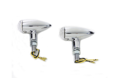 Mini LED Bullet Clear Lens Marker Lamp Set for Harley and Custom
