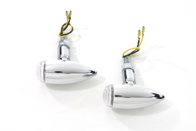 Mini LED Bullet Clear Lens Marker Lamp Set for Harley and Custom
