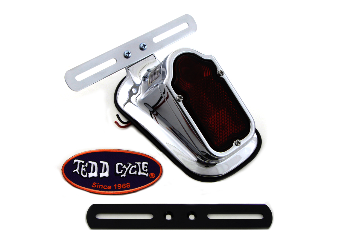 Chrome Tombstone Style Tail Lamp Kit Fender Mounted