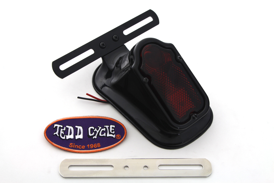 Black Tombstone Style Tail Lamp Kit Fender Mounted
