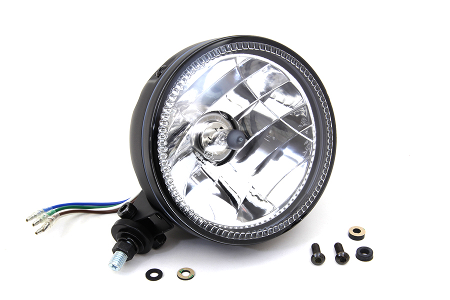 5-3/4" LED Headlamp Unit Black, 60/55 Watt H-4 Bulb