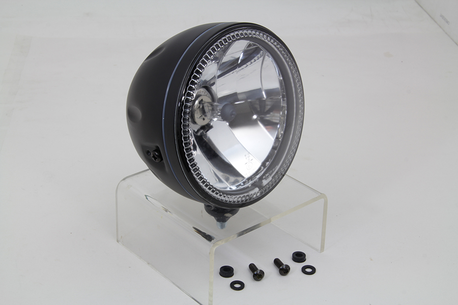 5-3/4" CCF Headlamp Unit Black 60/55 watt H-4 bulb