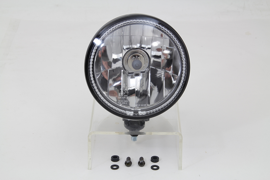 5-3/4" CCF Headlamp Unit Black 60/55 watt H-4 bulb
